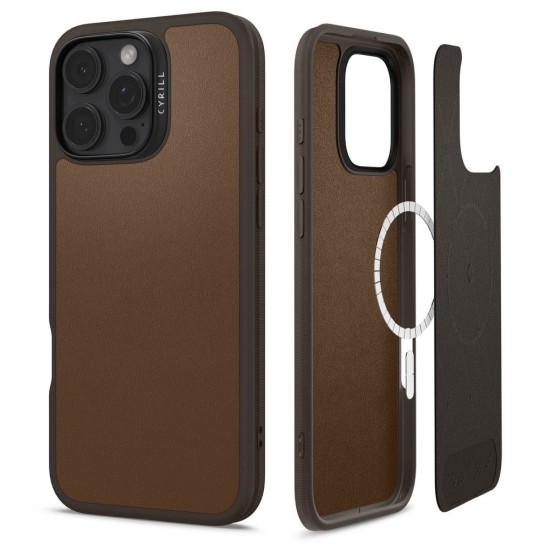 Husa pentru iPhone 16 Pro Max - Spigen Cyrill Kajuk MagSafe - Saddle Brown Husa pentru iPhone 16 Pro Max - Spigen Cyrill Kajuk MagSafe - Saddle Brown
