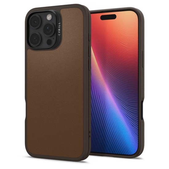 Husa pentru iPhone 16 Pro Max - Spigen Cyrill Kajuk MagSafe - Saddle Brown Husa pentru iPhone 16 Pro Max - Spigen Cyrill Kajuk MagSafe - Saddle Brown