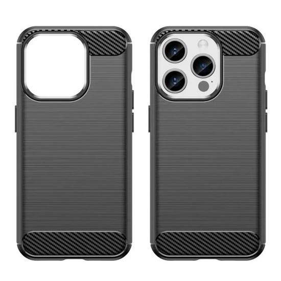 Husa pentru iPhone 16 Pro Max - Techsuit Carbon Silicone - Black