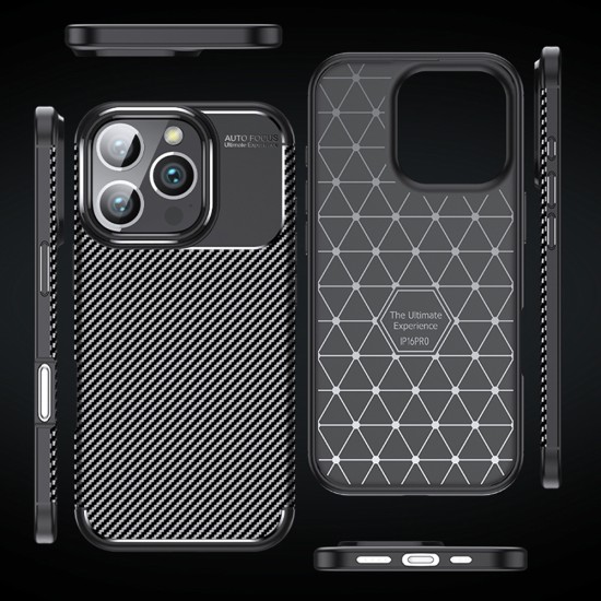 Husa pentru iPhone 16 Pro Max - Techsuit CarbonFiber - Black