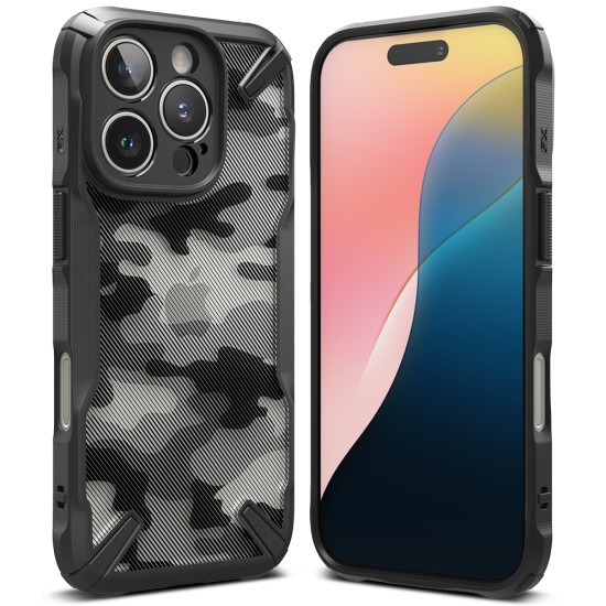 Husa pentru iPhone 16 Pro - Ringke Fusion X Design - Camo Black Husa pentru iPhone 16 Pro - Ringke Fusion X Design - Camo Black