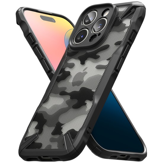 Husa pentru iPhone 16 Pro - Ringke Fusion X Design - Camo Black Husa pentru iPhone 16 Pro - Ringke Fusion X Design - Camo Black