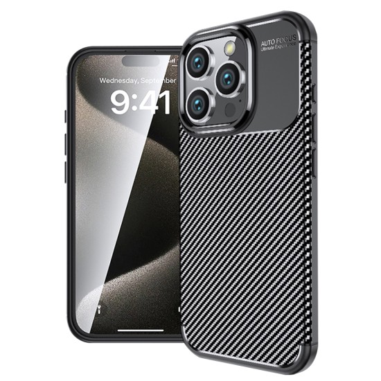 Husa pentru iPhone 16 Pro - Techsuit CarbonFiber - Black