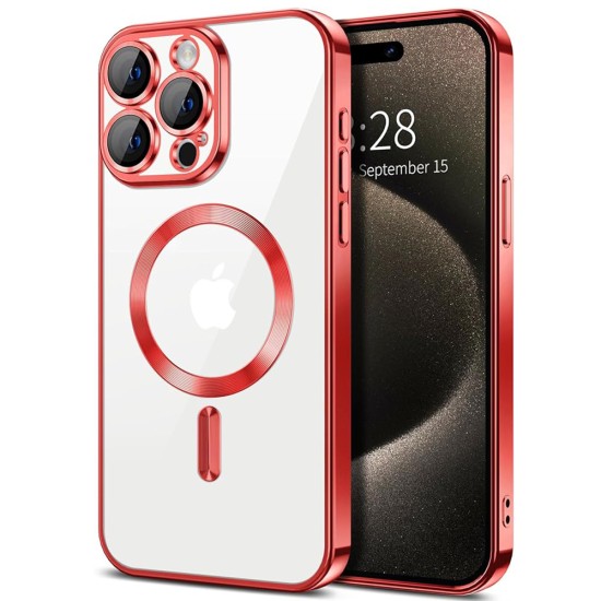 Husa pentru iPhone 16 Pro - Techsuit Luxury Crystal MagSafe - Red