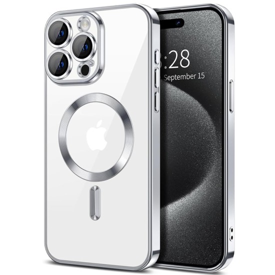 Husa pentru iPhone 16 Pro - Techsuit Luxury Crystal MagSafe - Silver Husa pentru iPhone 16 Pro - Techsuit Luxury Crystal MagSafe - Silver