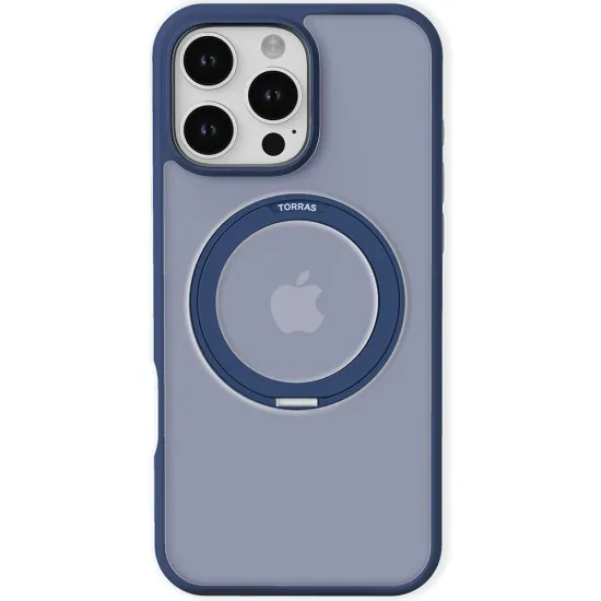 Husa pentru iPhone 16 Pro - Torras Ostand Pro Series - Navy Blue Husa pentru iPhone 16 Pro - Torras Ostand Pro Series - Navy Blue