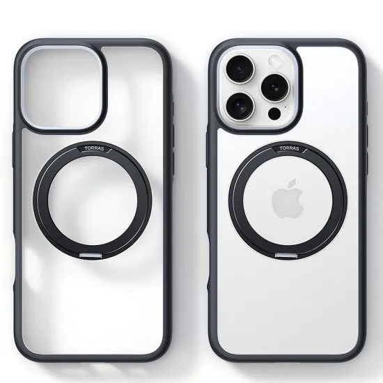 Husa pentru iPhone 16 Pro - Torras Ostand R Fusion Series - Black Husa pentru iPhone 16 Pro - Torras Ostand R Fusion Series - Black