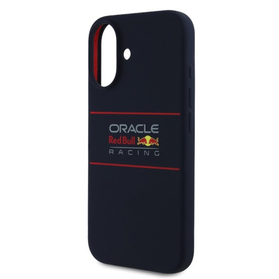 Husa pentru iPhone 16 - Red Bull Racing Silicone Horizontal Centered Logo MagSafe (RBHMP16S24SIHSRV) - Navy