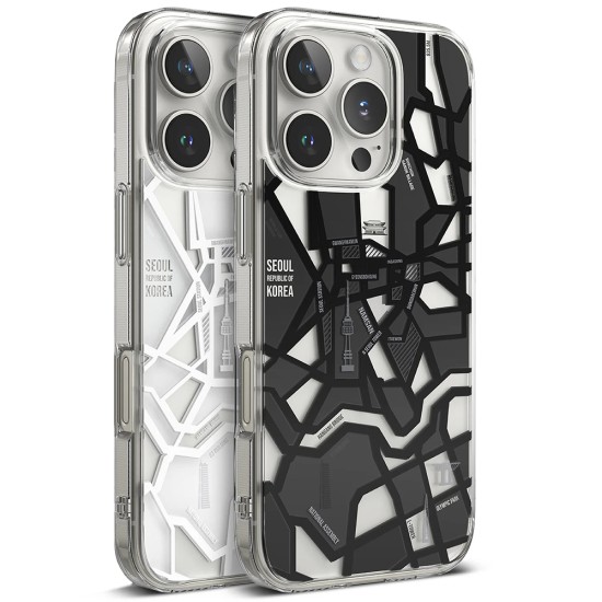 Husa pentru iPhone 16 - Ringke Fusion Design - Seoul Map White Husa pentru iPhone 16 - Ringke Fusion Design - Seoul Map White