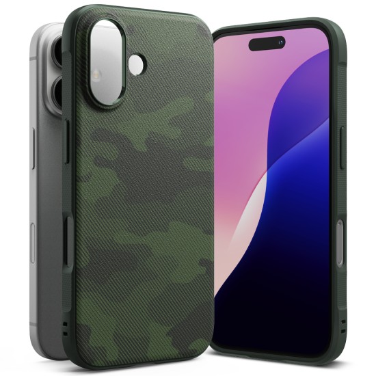 Husa pentru iPhone 16 - Ringke Onyx Design - Camo Green Husa pentru iPhone 16 - Ringke Onyx Design - Camo Green