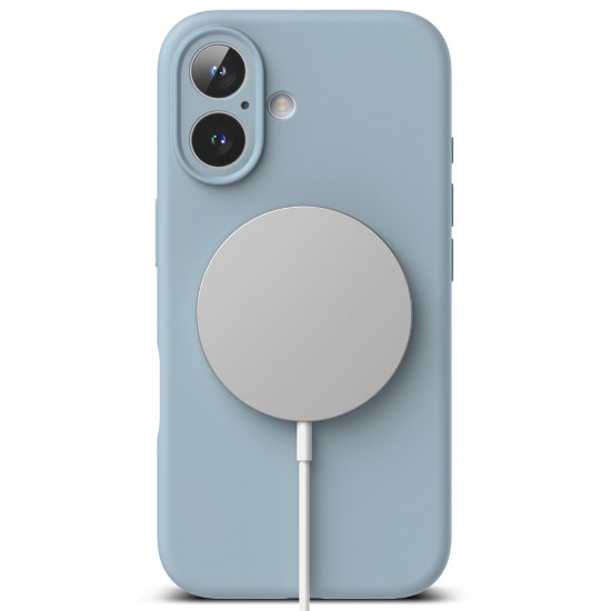 Husa pentru iPhone 16 - Ringke Silicone Magnetic MagSafe - Blue