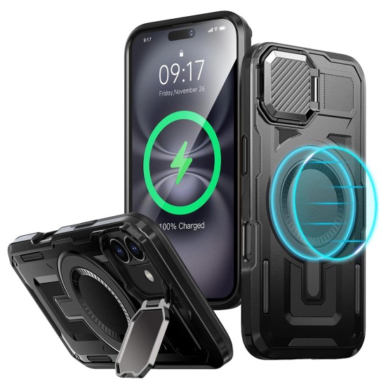 Husa pentru iPhone 16 - Techsuit CamVault MagSafe - Black Husa pentru iPhone 16 - Techsuit CamVault MagSafe - Black
