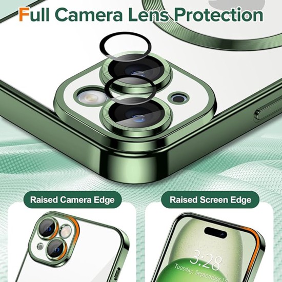 Husa pentru iPhone 16 - Techsuit Luxury Crystal MagSafe - Deep Green Husa pentru iPhone 16 - Techsuit Luxury Crystal MagSafe - Deep Green