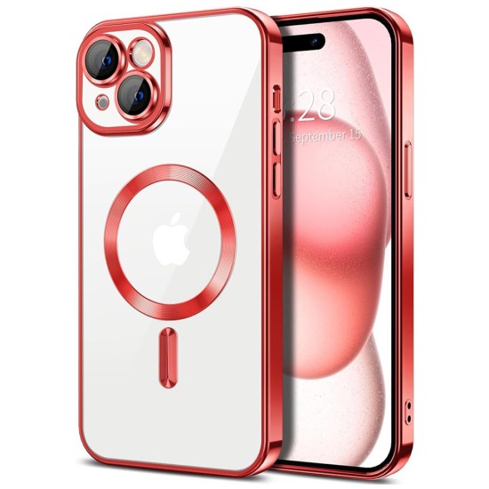 Husa pentru iPhone 16 - Techsuit Luxury Crystal MagSafe - Red Husa pentru iPhone 16 - Techsuit Luxury Crystal MagSafe - Red