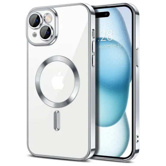 Husa pentru iPhone 16 - Techsuit Luxury Crystal MagSafe - Silver Husa pentru iPhone 16 - Techsuit Luxury Crystal MagSafe - Silver