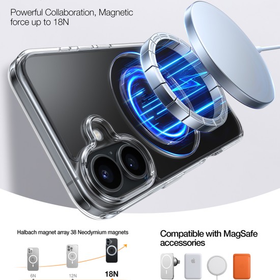 Husa pentru iPhone 16 - Torras Ostand Pro Series - Clear Husa pentru iPhone 16 - Torras Ostand Pro Series - Clear
