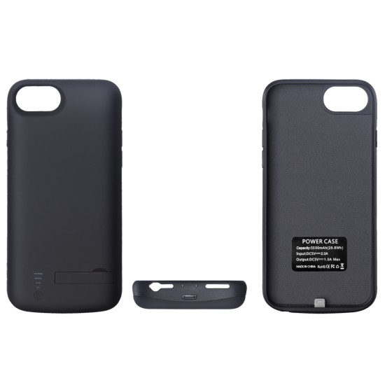 Husa pentru iPhone 6 / 6s / 7 / 8 / SE 2020 / SE 2022 cu Baterie de 5500mAh - Techsuit Power Pro - Black