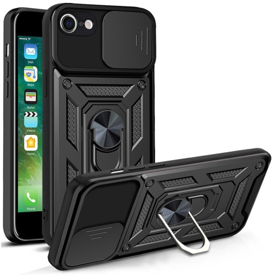 Husa pentru iPhone 7 / 8 / SE 2, SE 2020 / SE 3, SE 2022 - Techsuit CamShield Series - Black