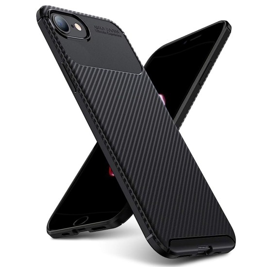 Husa pentru iPhone 7 / 8 / SE 2, SE 2020 / SE 3, SE 2022 - Techsuit CarbonFiber - Black