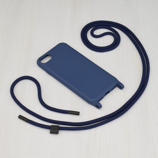 Husa pentru iPhone 7 / 8 / SE 2, SE 2020 / SE 3, SE 2022 - Techsuit Crossbody Lanyard - Blue