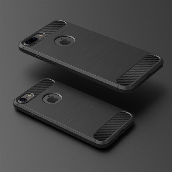 Husa pentru iPhone 7 / 8 - Techsuit Carbon Silicone - Black