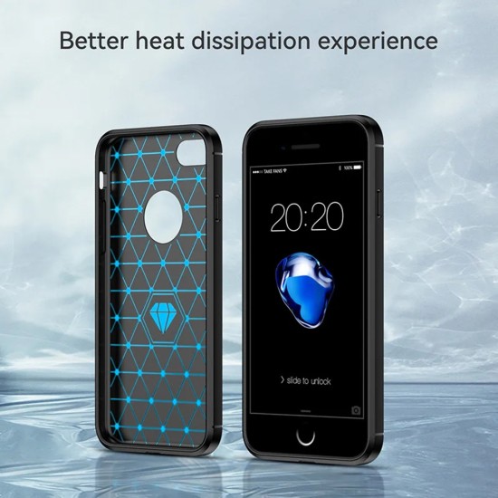 Husa pentru iPhone 7 / 8 - Techsuit Carbon Silicone - Blue