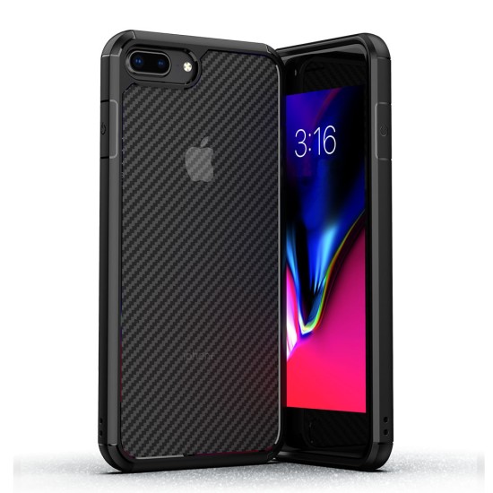 Husa pentru iPhone 7 Plus / 8 Plus - Techsuit CarbonFuse - Black