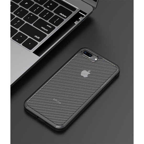 Husa pentru iPhone 7 Plus / 8 Plus - Techsuit CarbonFuse - Black