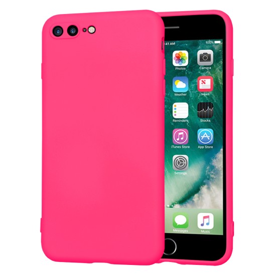 Husa pentru iPhone 7 Plus / 8 Plus - Techsuit SoftFlex - Hot Pink