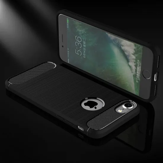 Husa pentru iPhone SE 2, SE 2020 / SE 3, SE 2022 - Techsuit Carbon Silicone - Black Husa pentru iPhone SE 2, SE 2020 / SE 3, SE 2022 - Techsuit Carbon Silicone - Black