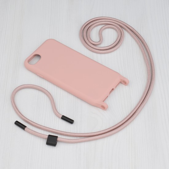 Husa pentru iPhone SE 2, SE 2020 / SE 3, SE 2022 - Techsuit Crossbody Lanyard - Pink