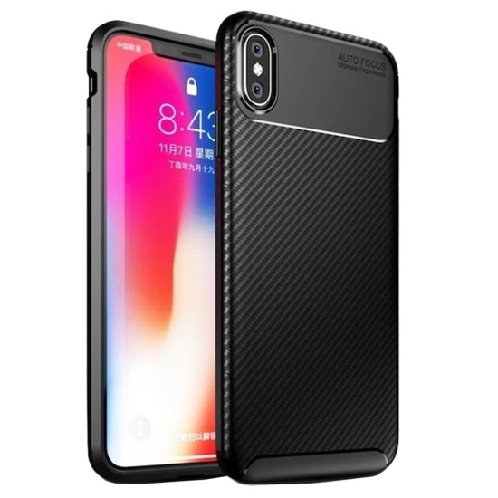 Husa pentru iPhone X, iPhone 10 / XS - Techsuit CarbonFiber - Black