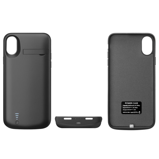 Husa pentru iPhone X / XS cu Baterie de 5000mAh - Techsuit Power Pro - Black