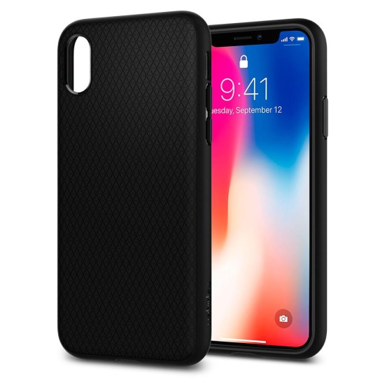 Husa pentru iPhone X / XS - Spigen Liquid Air - Matte Black