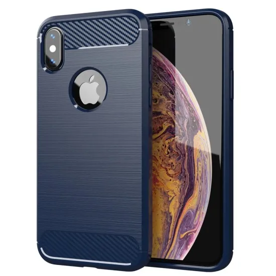 Husa pentru iPhone X / XS - Techsuit Carbon Silicone - Blue Husa pentru iPhone X / XS - Techsuit Carbon Silicone - Blue