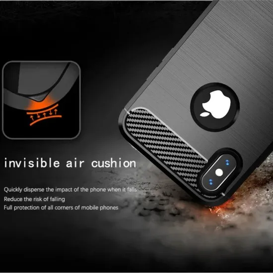 Husa pentru iPhone X / XS - Techsuit Carbon Silicone - Blue Husa pentru iPhone X / XS - Techsuit Carbon Silicone - Blue
