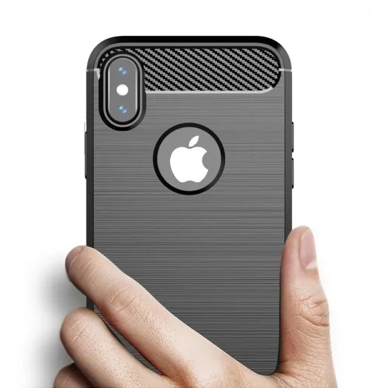 Husa pentru iPhone X / XS - Techsuit Carbon Silicone - Blue Husa pentru iPhone X / XS - Techsuit Carbon Silicone - Blue