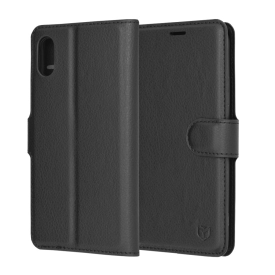 Husa pentru iPhone X / XS - Techsuit Leather Folio - Black