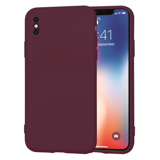 Husa pentru iPhone X / XS - Techsuit SoftFlex - Plum Red