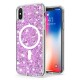 Husa pentru iPhone X / XS - Techsuit Sparkly Glitter MagSafe - Magenta