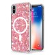 Husa pentru iPhone X / XS - Techsuit Sparkly Glitter MagSafe - Pink