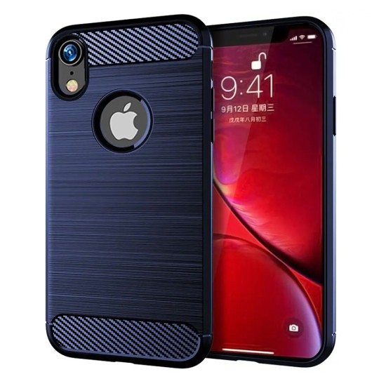 Husa pentru iPhone XR - Techsuit Carbon Silicone - Blue