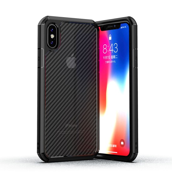 Husa pentru iPhone XS Max - Techsuit CarbonFuse - Black