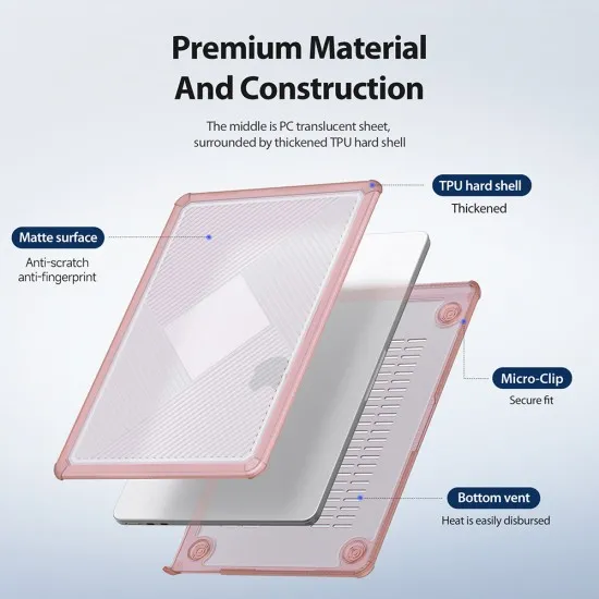 Husa pentru MacBook Air 15 (2023 / 2024) - Dux Ducis LCGH Series - Pink Husa pentru MacBook Air 15 (2023 / 2024) - Dux Ducis LCGH Series - Pink