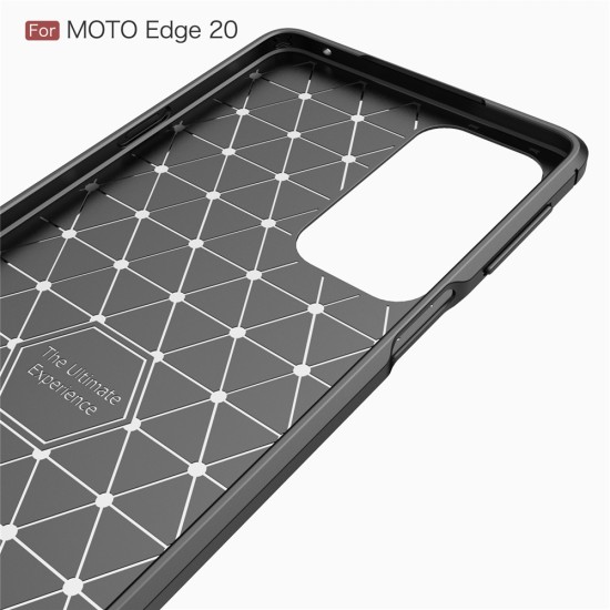 Husa pentru Motorola Edge 20 - Techsuit Carbon Silicone - Black