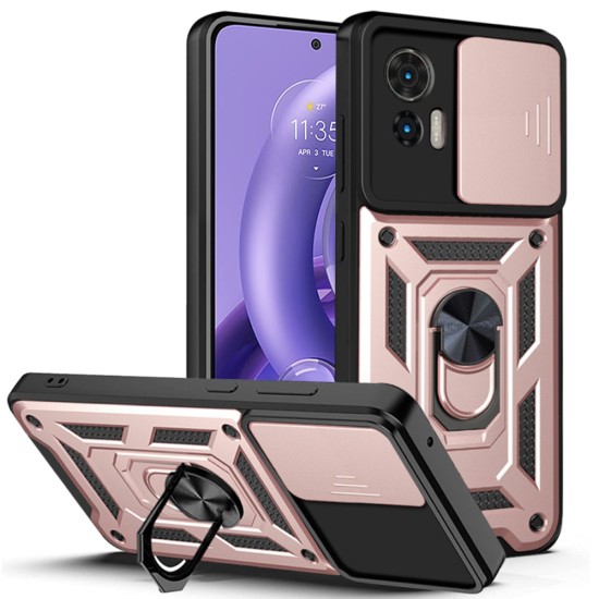 Husa pentru Motorola Edge 30 Neo - Techsuit CamShield Series - Rose Gold