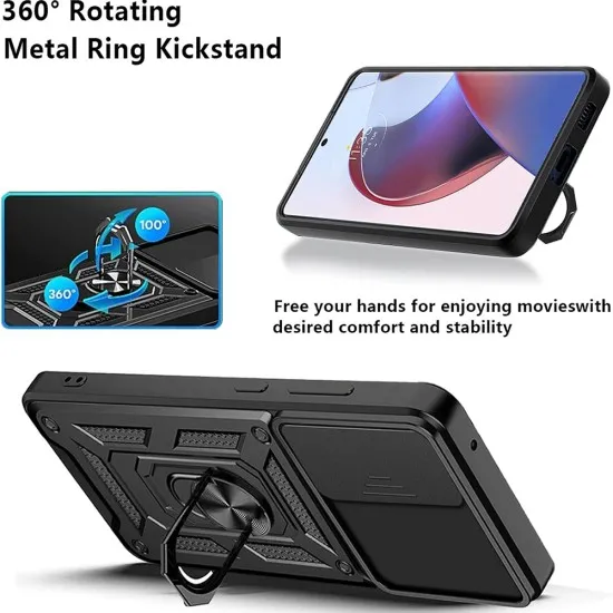 Husa pentru Motorola Edge 30 Ultra - Techsuit CamShield Series - Black