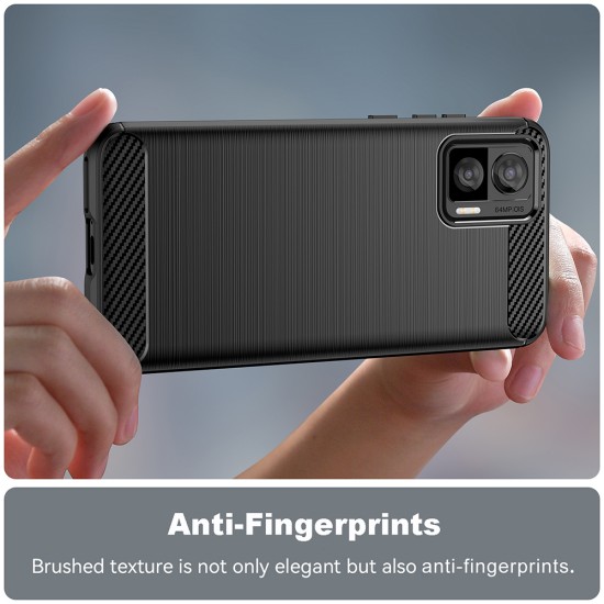 Husa pentru Motorola Edge 50 Neo - Techsuit Carbon Silicone - Black