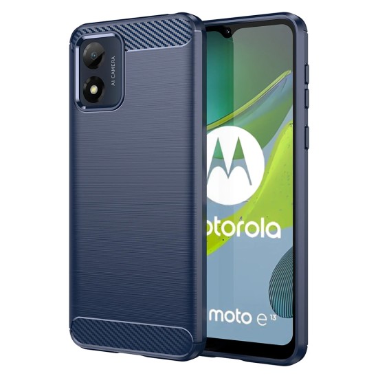Husa pentru Motorola Moto E13 - Techsuit Carbon Silicone - Blue Husa pentru Motorola Moto E13 - Techsuit Carbon Silicone - Blue