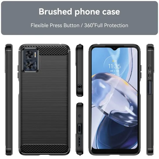Husa pentru Motorola Moto E22 / Moto E22i - Techsuit Carbon Silicone - Blue Husa pentru Motorola Moto E22 / Moto E22i - Techsuit Carbon Silicone - Blue